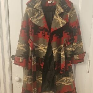 Women's Multicolor Southwestern Patterned Coat M